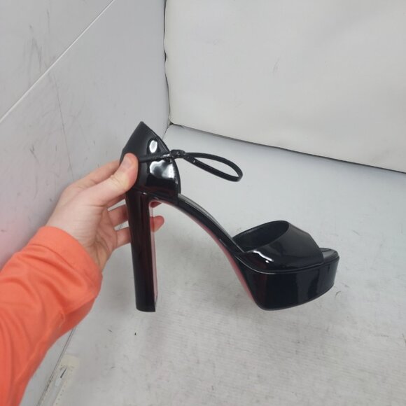 Christian Louboutin Black Sandaloo Patent Platform Sandal - Picture 3 of 11